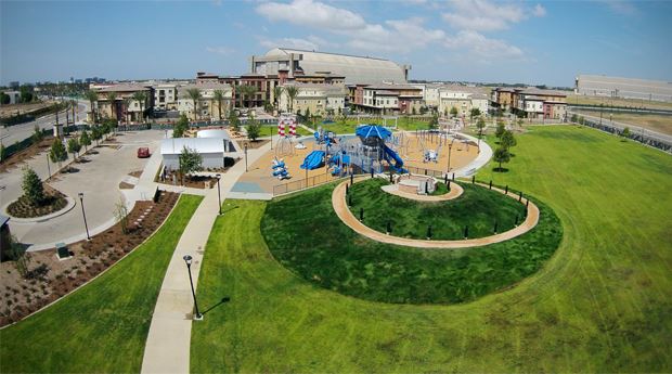 Aerial View of Playground and Multi-Use Area