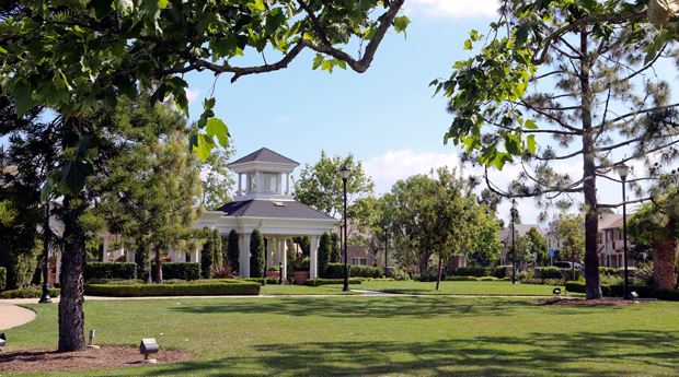 Park Open Space with White Building
