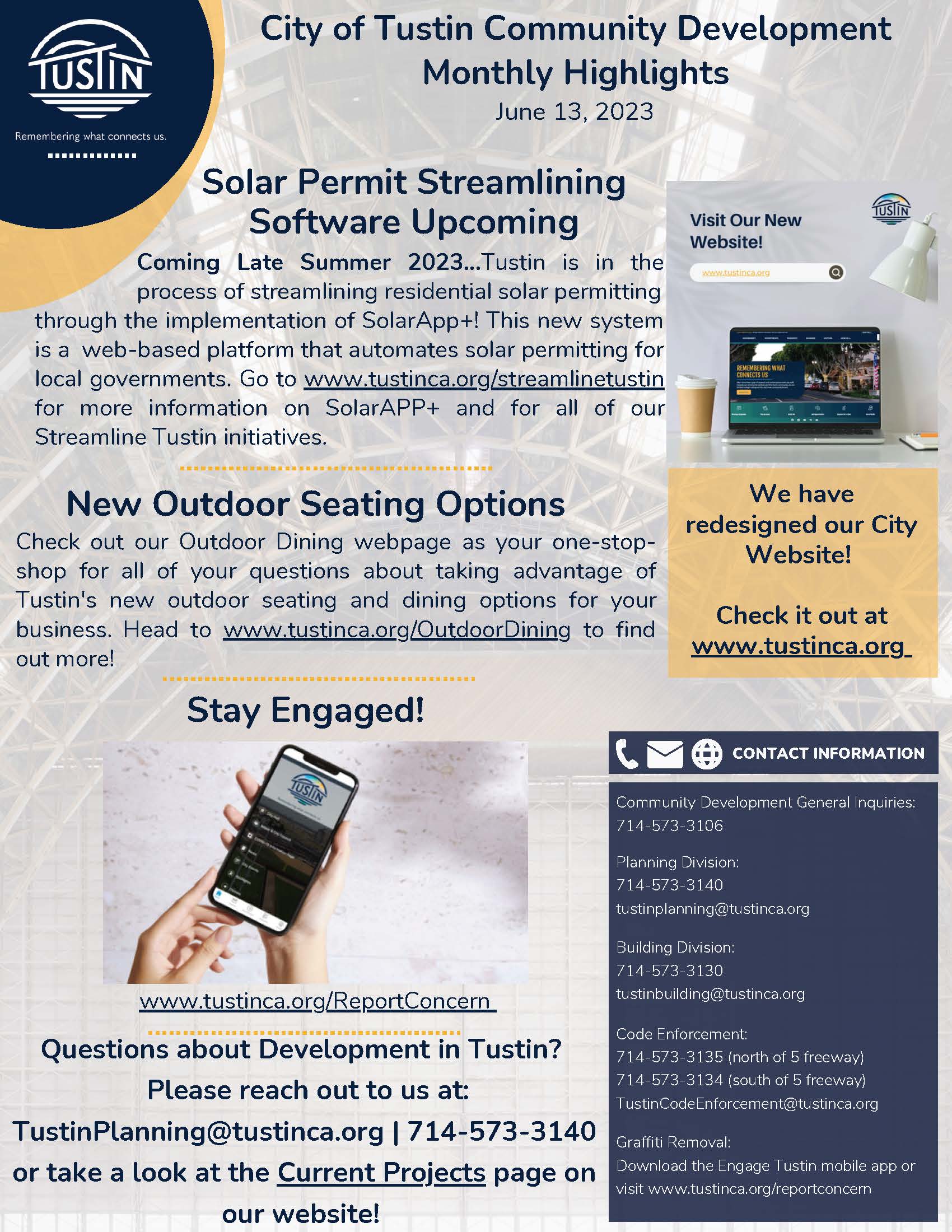 City of Tustin TED Meeting Updates 6-13-23