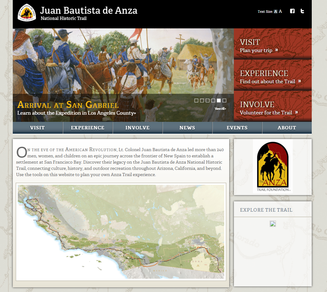 Anza Historical Trail Website