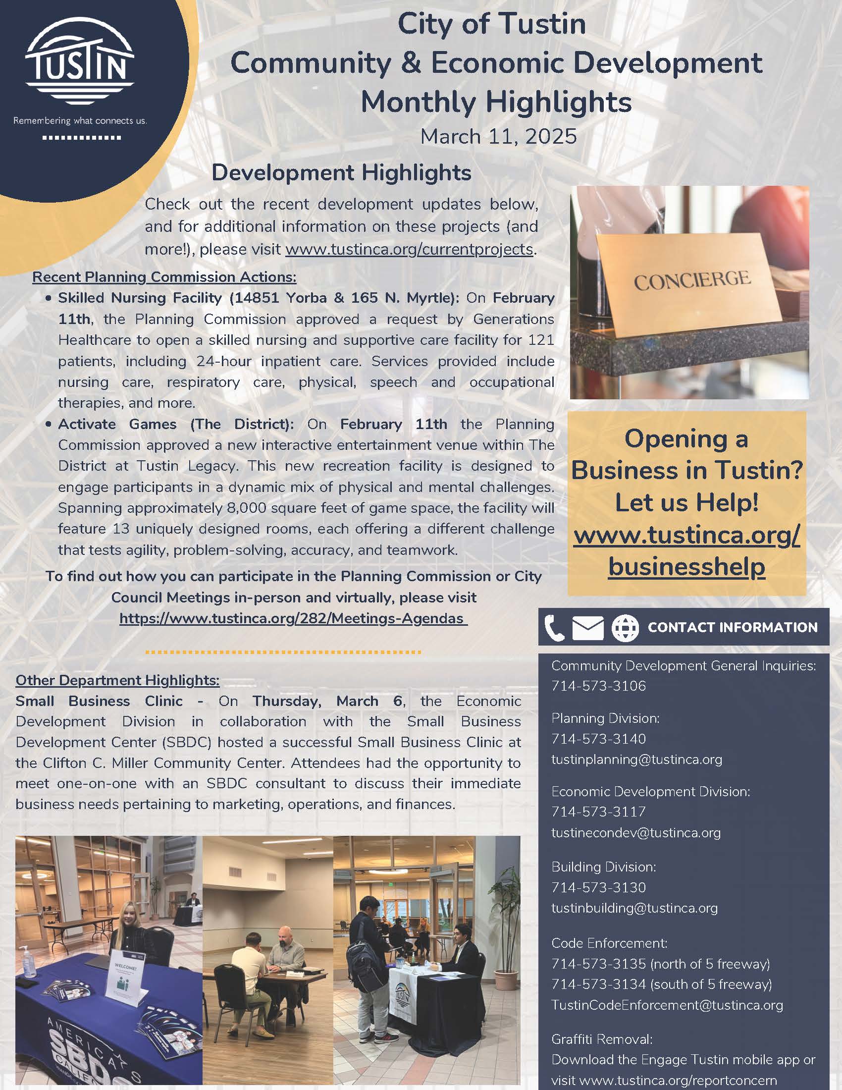 City of Tustin TED Meeting Updates 03-11-25