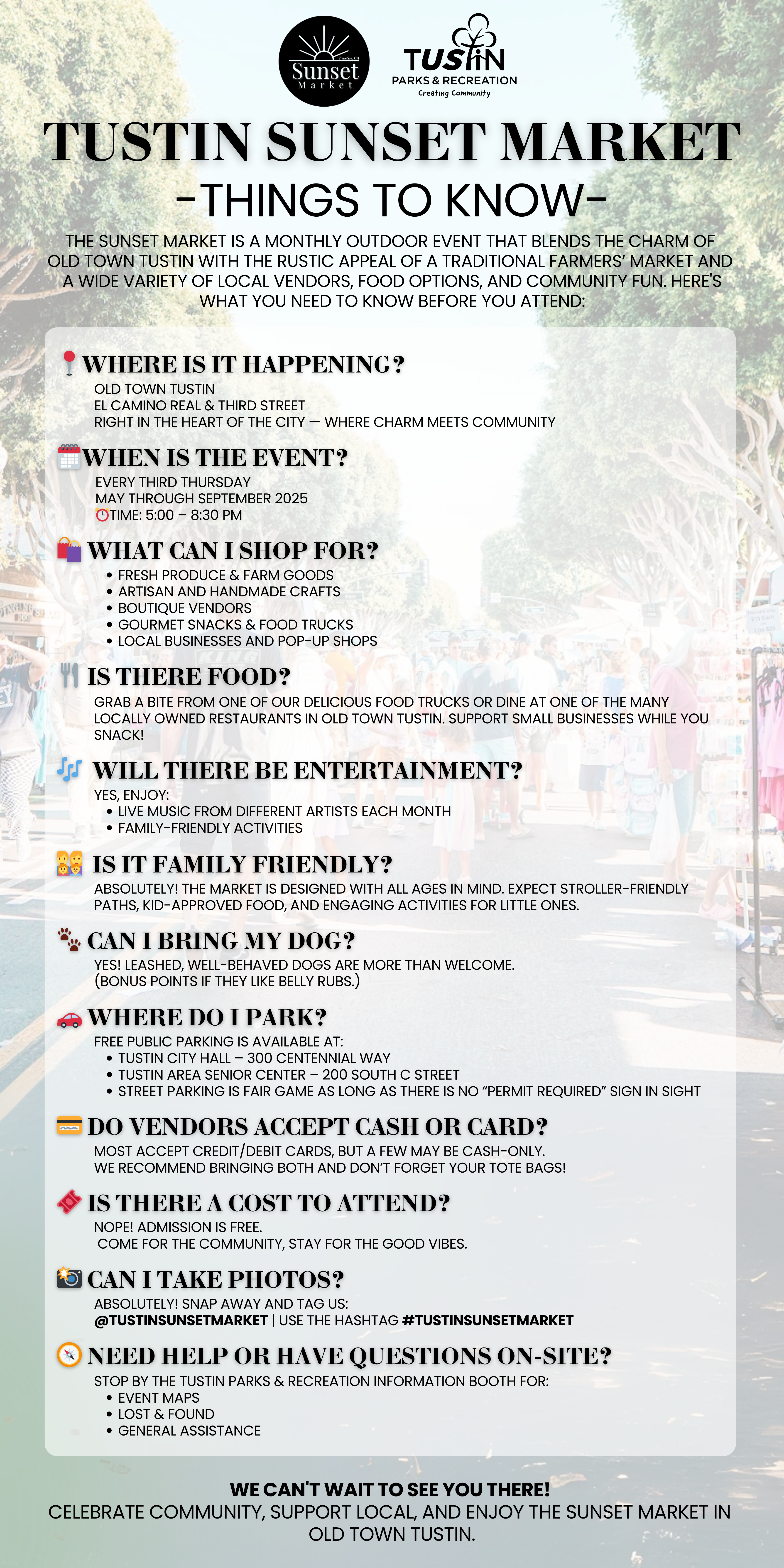 2025 Sunset Market - Things to Know