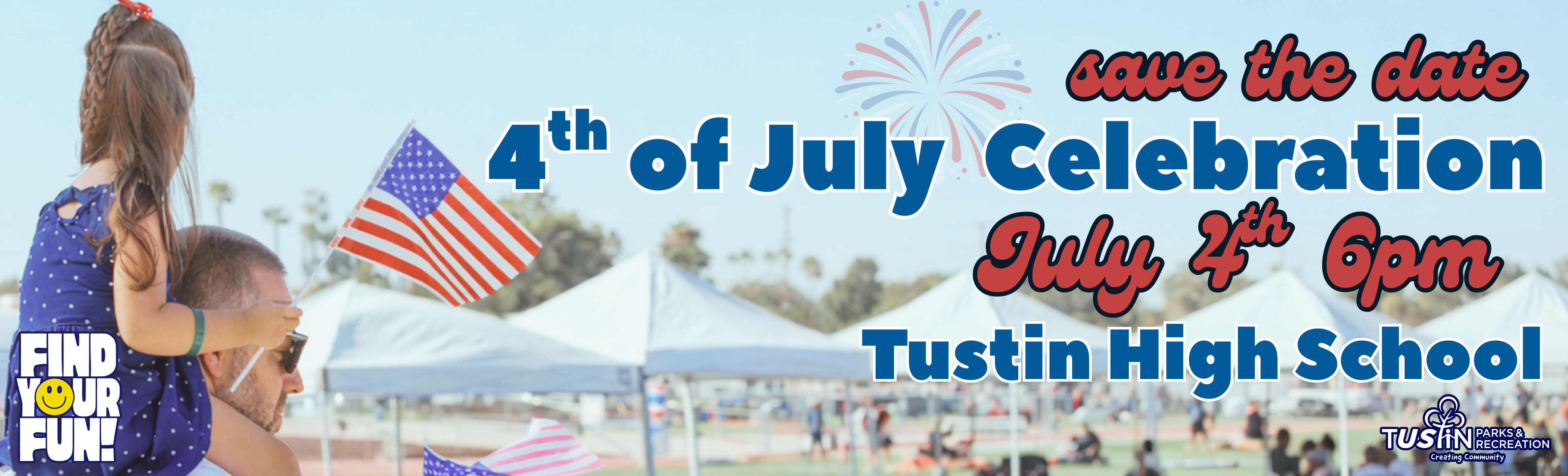 4th of july save the date (4.87 x 1.48 in)