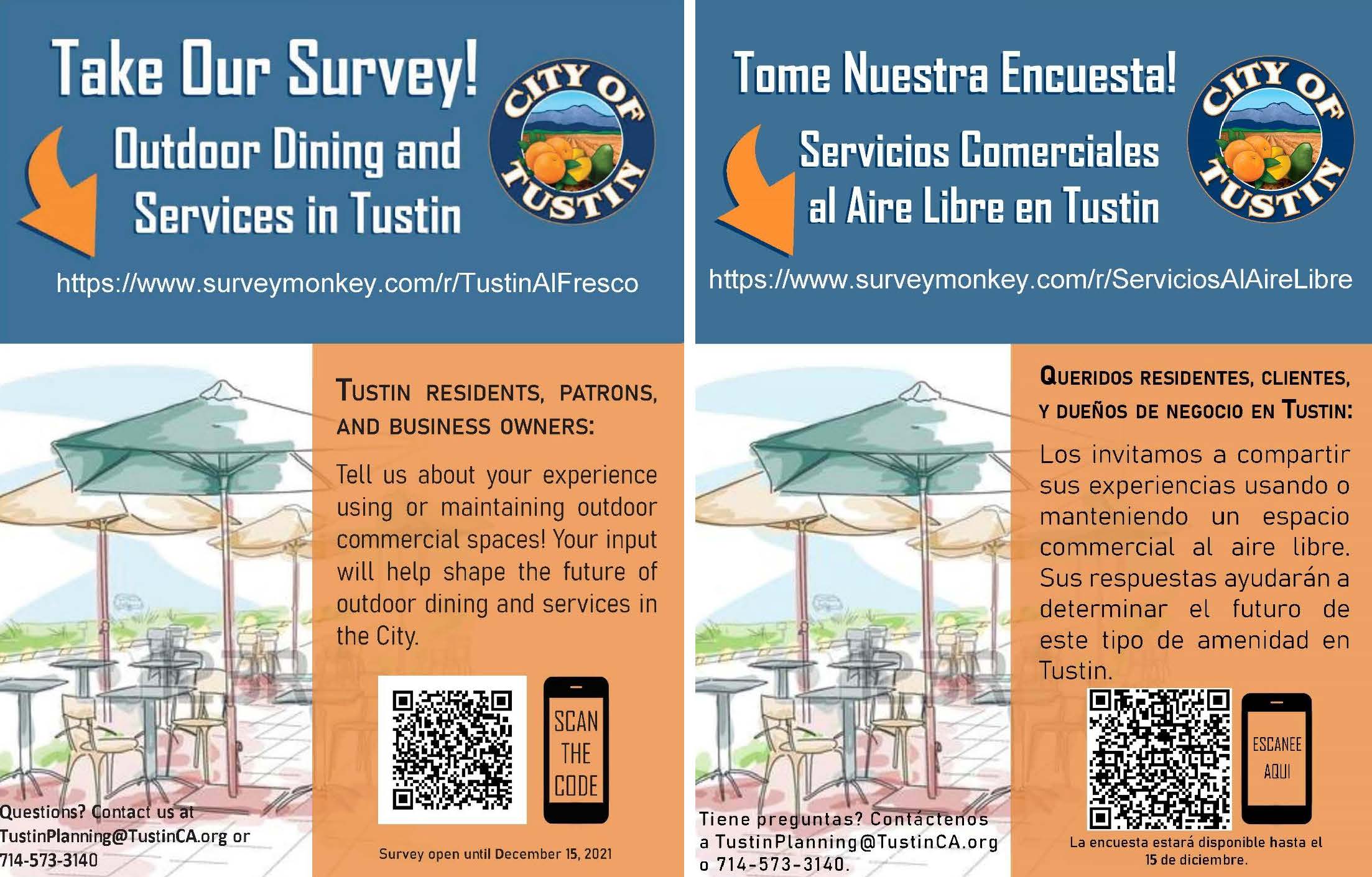 Outdoor Dining Flyer English and Spanish