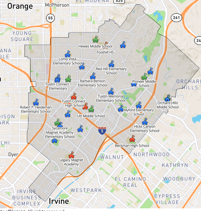 Tustin Unified School District Boundary Map 