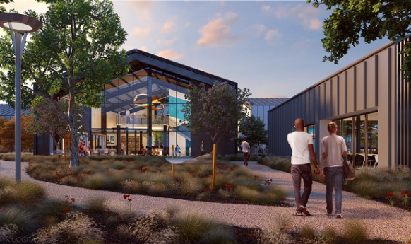 Concept Image of Flight at Tustin Legacy Outdoor Area with Glass Structure