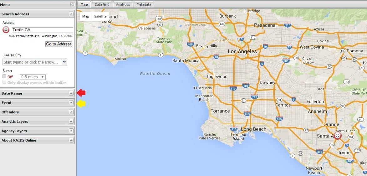 Screenshot of crime map (JPG) Opens in new window