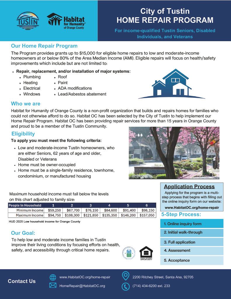 City of Tustin Home Repair Program Flyer_2025-26
